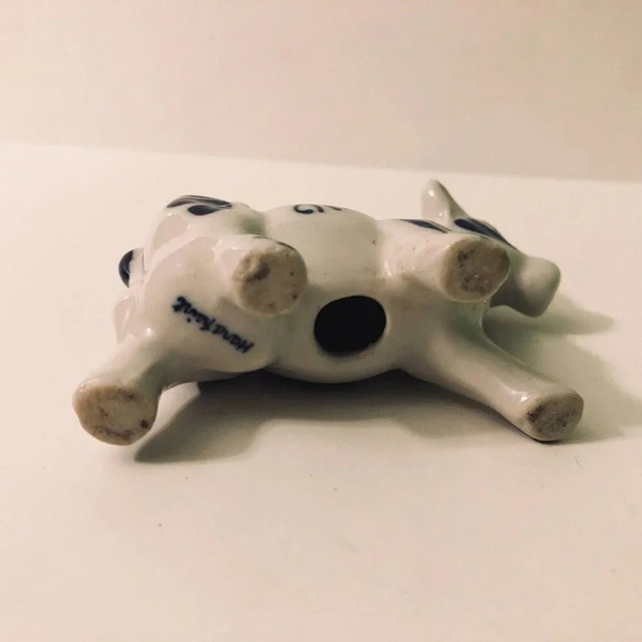 Vintage Hand Painted Delfts Blue  Cow Figurine Windmill 3.5 Inch Long - Picture 6 of 12